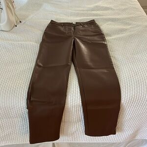 Aritzia brown leather pants